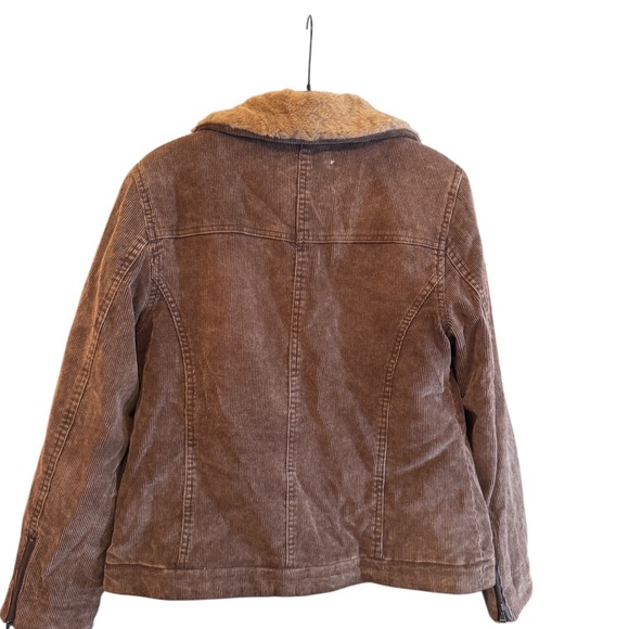 VTG Esprit Brown Corduroy Faux Fur Trimmed Jacket Size S. Stranger thing/Y2K - Picture 4 of 9